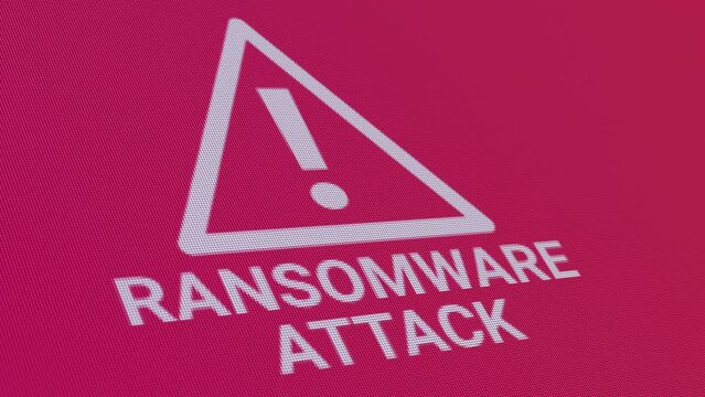 Ransomware Attack Warning Close Up Data Security Concept Seamless Loop