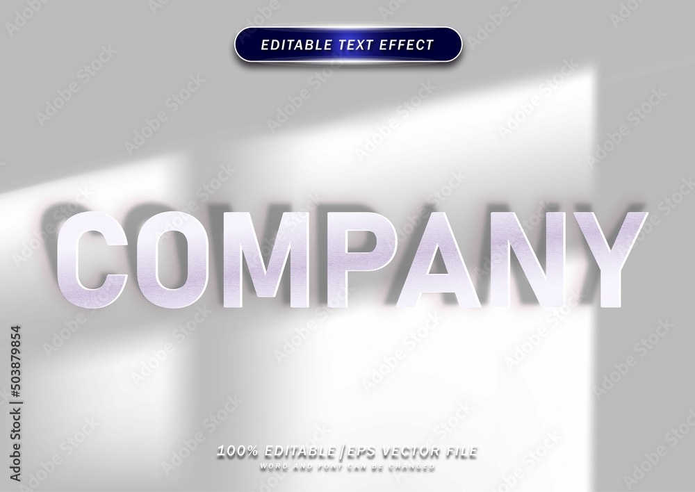 Aufkleber company text template editable effect with light reflection background