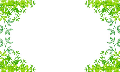invite card floral background, green leaves frame