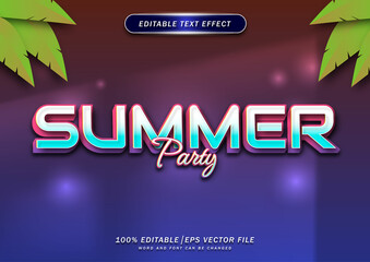 Elegant summer party text template editable effect