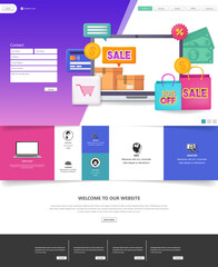 Colorful Website Template with Webshop elements.