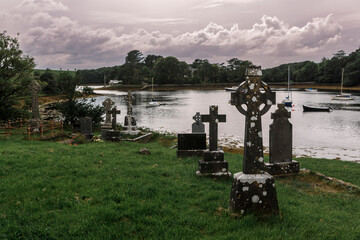 Old cemetery in Donegal county, Northern Ireland