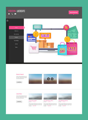 Colorful Website Template with Webshop elements.