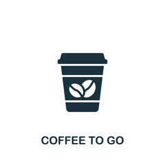 Coffee To Go icon. Monochrome simple Drinks icon for templates, web design and infographics