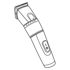 Hand drawn electric hair clipper, beard trimmer. vector doodle illustration