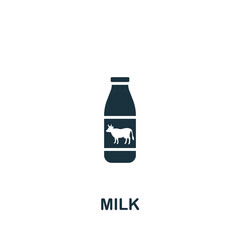 Milk icon. Monochrome simple Drinks icon for templates, web design and infographics