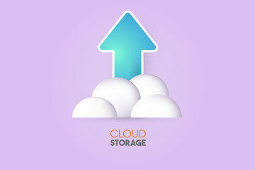 Cloud upload 3d symbol design