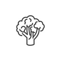 Broccoli vegetable line icon
