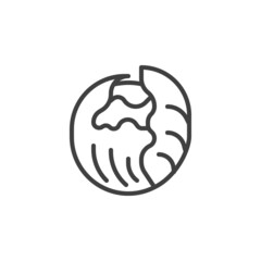 Cabbage vegetable line icon