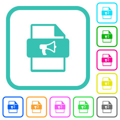 Announcement file type vivid colored flat icons