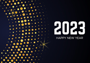 2023 Happy New Year of gold glitter pattern