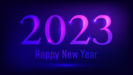 2023 Happy New Year neon background