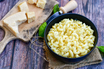 Macaroni in cheese sauce. Home made mac and cheese  pasta  Mac and cheese, american style macaroni...