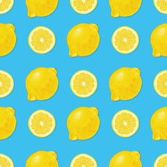 Lemon pattern for bright and juicy mood. Sunny and summer picture