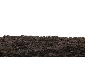 Black land for plant isolated on white background.