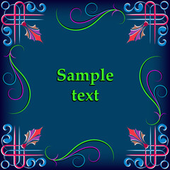 Frame for text with a pattern in Arabic, Asian style.