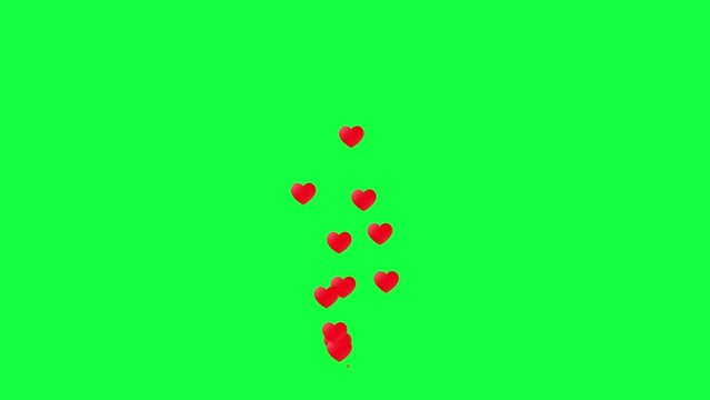 Social media Live style animated heart on green screen. 