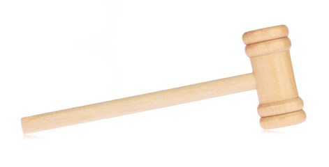 Wooden Hammer Toy Isolated on white Background.