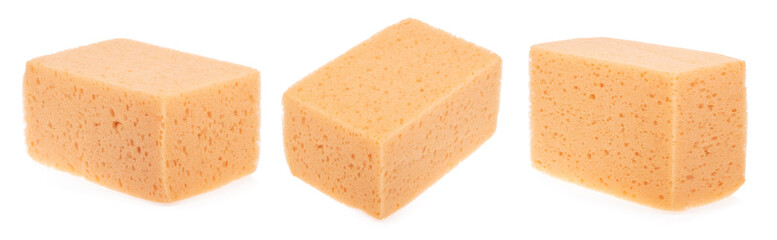 Set of Car Sponge Cleaner isolated on white background