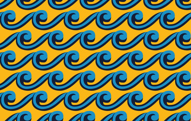 Ancient Greek waves seamless vector pattern ornament