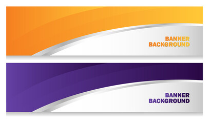 Naklejka premium Orange and Purple Wavy Background Headers