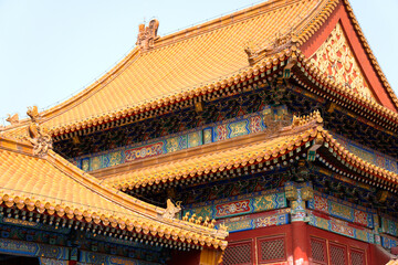 Fototapeta premium Close up of the palace of the Forbidden City in Beijing