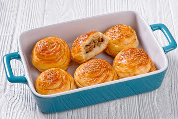 snail shaped hand pies with mutton fillings