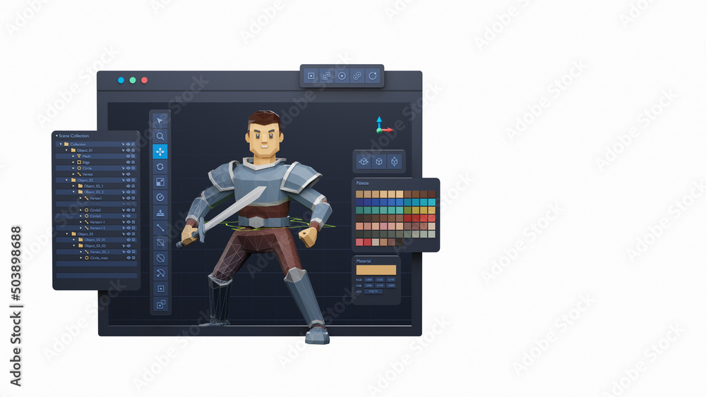 Poster game design development create characters animate pose 3d graphics artwork.video game designer devel