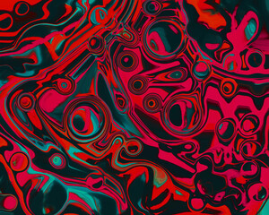 Fluid art texture. Red and blue colors textured background