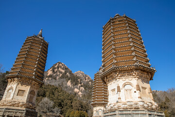 The ancient pagoda in the Tallinn of Yinshan, a scenic spot in Beijing