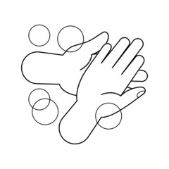 hand washing with soap bubbles, hand wash outline, hand wash cartoon art line cute for coloring worksheet