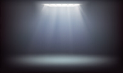 Empty stage template with lights.