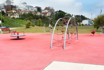 Outdoor children's play park with various attractions