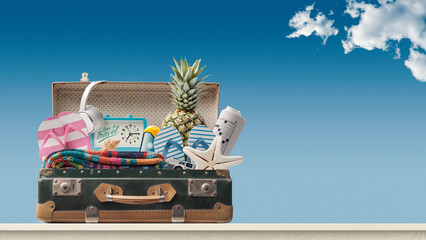 Fototapeta Packing for a beach vacation obraz