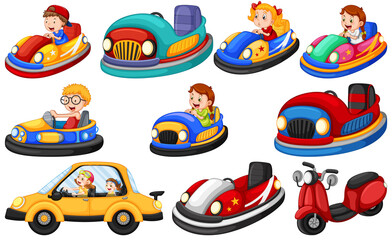 Fototapeta premium Children riding on go kart