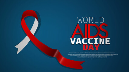 International World Aids Vaccine Day 18th May awareness Web banner, template poster design and  Backdrop blue color vector illustration.