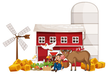 Farming theme with many animals