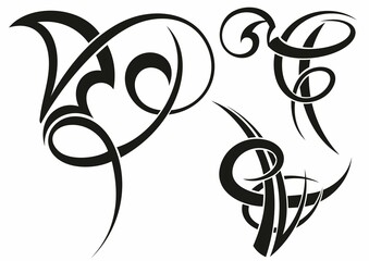 Black tattoo vector design art abstract graphic illustration 