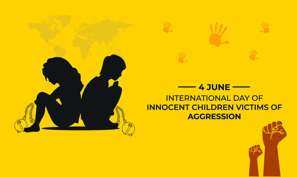 International Day of Innocent Children Victims of Aggression. Template for background, banner, card, poster. vector illustration.