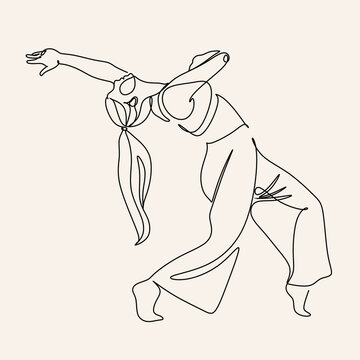 dancer in line art pose clip art preview