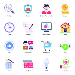 Premium Set of Web Services Flat Icons 