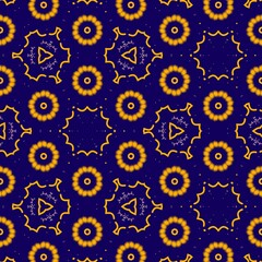 Dark blue pattern with hexagon concept inspired of middle eastern traditional style