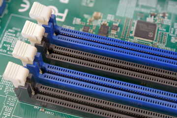 RAM, random access memory, Steckplatz in Nahaufnahme