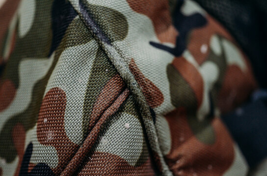 camouflage bag close up