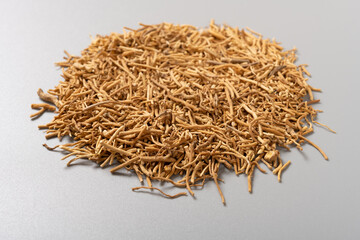 angle view herb XuChangQing or Cynanchi Paniculati Radix et Rhizoma or Paniculate Swallowwort Root...