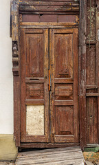 Old paneled door of a merchant's house