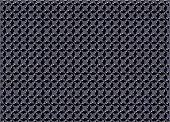 metal grid background, seamless pattern design of stars in dark grey and black color on black background, icons shape of stars in dark color on black background