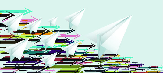 Paper rocket fold - Creative space background Free Vector.