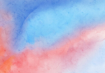 Abstract blue red watercolor paint background. Vector illustration