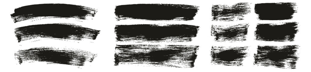 Flat Paint Brush Thin Curved & Long & Short Background High Detail Abstract Vector Background Set 